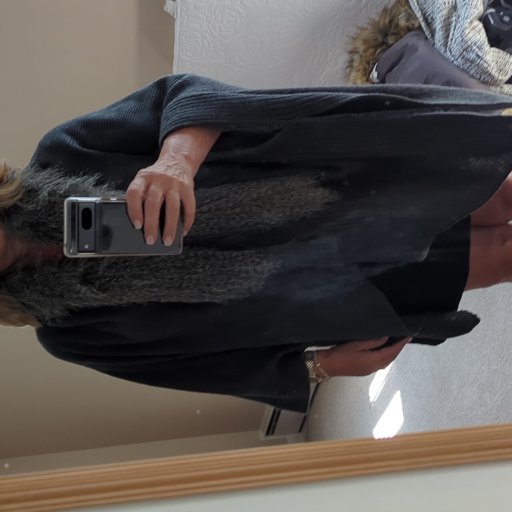 Faux Fur Trimmed Cape - image 1